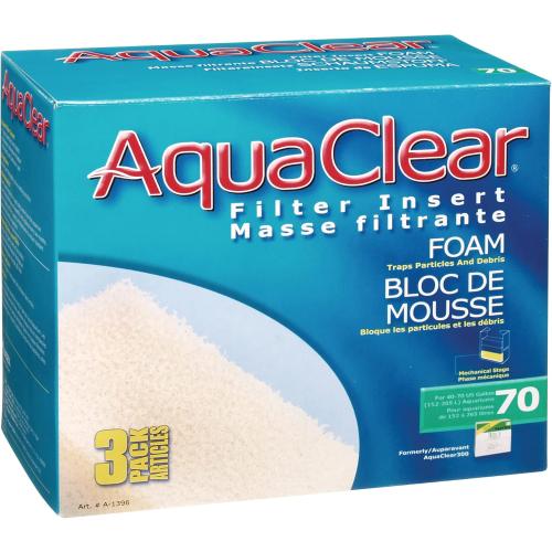 AquaClear 70 Power Filter and Foam Inserts Bundle, 40 to 70 Gallon Aquarium Filter and Filter Media