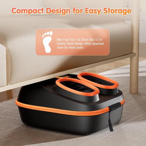 Foot Massager Machine with Heat, Upgraded Deep Rolling, Compression, Ankle Kneading, Shiatsu Foot Massager for Neuropathy Plantar Fasciitis, Gifts for Home Office Men Women Fits Up to 13