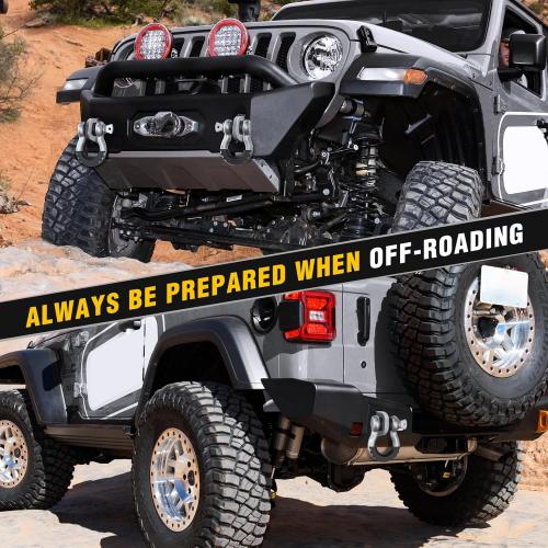 Nilight 2 Pack 3/4 D-Ring Shackle with 7/8 Screw Pin 41,887lbs Break Strength, Heavy Duty Off Road Recovery Shackle with Isolators Washers for Use with Tow Strap, Winch, Off-Road Jeep Truck Vehicle