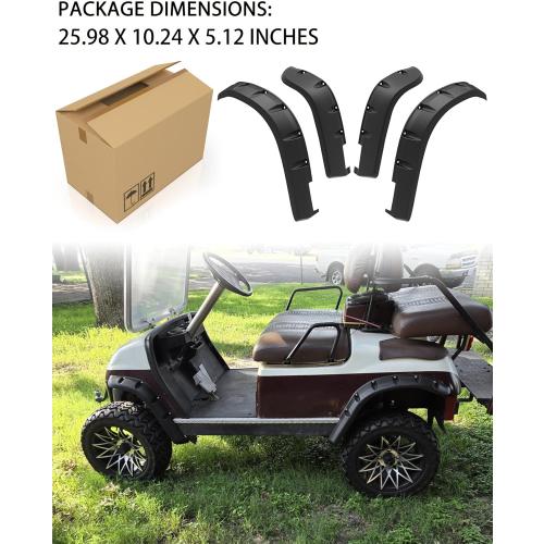 SAUTVS Front and Rear Fender Flares Compatible with Yamaha Golf Cart G14 G16 G19 G20 G22 Accessories, Mud Flaps Mud Guards for Yamaha Standard and Unmodified G14-G22 Golf Carts Bodies Only, 4PCS