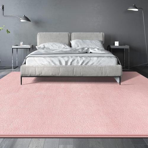 Size 6x9 Large  Color Pink Area Rugs for Living Room Bedroom, 6x9 Feet Pink Rug, Minimalist Modern Shag Rug, Soft Thick Comfy Memory Foam Indoor Carpet, Non-Slip Washable Rug for Boys Girls Dorm Nursery Room Home Decor