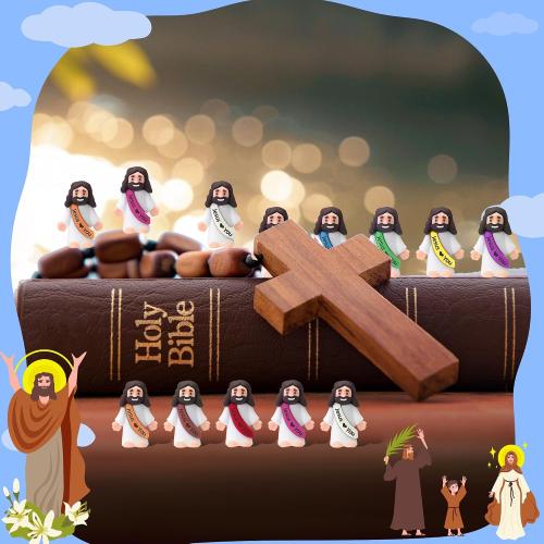 40Pcs Little Jesus Figures, 40pcs Action Figures Little Jesus Figurines in Bulk, Jesus Love You FiguresReligious Gifts for Christians Women Mom Teens Christmas Easter Egg Stuffers Fillers(40)