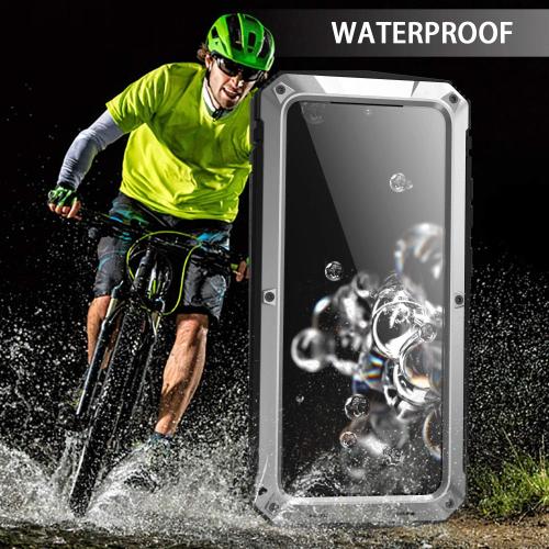 Compatible for Samsung Galaxy S20 Ultra Case, Aluminum Metal Gorilla Glass Waterproof Shockproof Military Heavy Duty Sturdy Protector Cover Hard Case