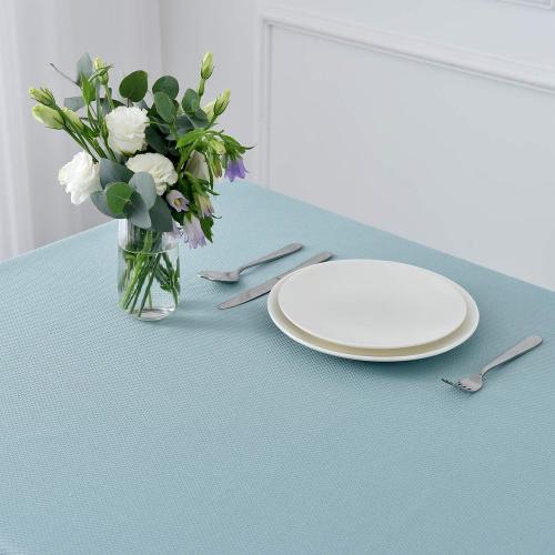 maxmill Jacquard Square Tablecloth Stain Resistant Spillproof Wrinkle Free Washable Soft Table Cloth, Decorative Fabric Table Cover for Dining Room, Indoor and Outdoor Use, 52 x 52 Inch, Dusty Blue