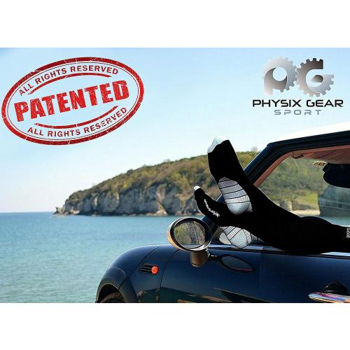 Physix Gear Compression Socks 20-30 mmHg - Men & Women - Running, Nurses, Shin Splints, Flight, Travel