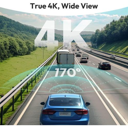 BOTSLAB 4K Dash Cam Front and Rear, 170° Ultra Wide 4K 2K Dashcam with ADAS, Night Vision, 24/7 Parking Mode, Sony STARVIS Sensor, WDR, Free 64GB SD Card, 5.8GHz WiFi, Built-in GPS, Loop Recording