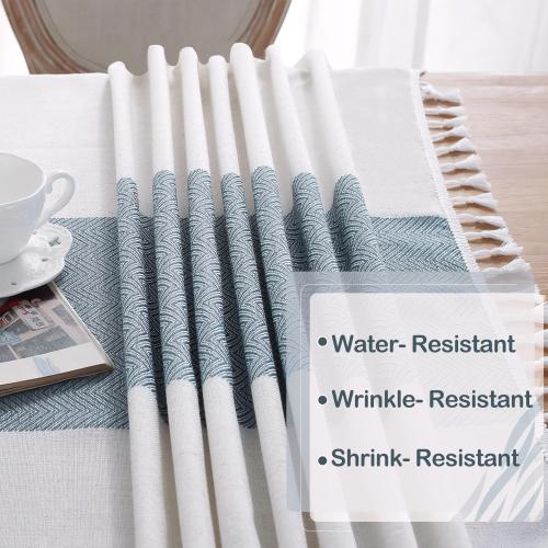 Laolitou Rustic Tablecloth Cotton Linen Waterproof Tablecloths Burlap Table Cloths for Kitchen Dining Cloth Table Cloth for Rectangle Tables Coffee Lines Rectangle,55''x70'',4-6 Seats