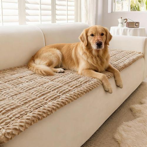 Couch Cover for Dogs Washable, Non Slip Couch Covers for Sofa Pet Friendly, Couch Cushion Covers for Dog, Thick, Soft for Sofa Protector (Camel, 27.6 x 59/70 x 150cm)