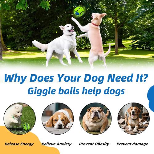 Dog Toys Ball, Interactive Dog Ball, Shaking with Gibbering Sound, for Training & Herding, S, 3.14 in (8 cm)