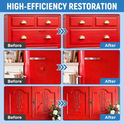 Red Touch Up Paint High-Gloss Apple Red Multi Surface Acrylic Touch Up Paint Pen Scratch Repair for Metal,Wall,Cabinets,Appliances,Wood,Door,Furniture,Enamel 1.5 Fl Oz