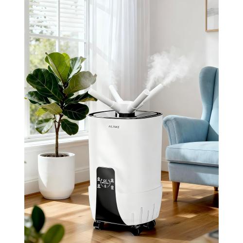 Humidifier large room 16L/4.2Gal - AILINKE Whole house Humidifier for Home 2000 sq.ft. with 3 Atomizers, Ultrasonic Cool Mist Humidifiers for Bedroom with Extension Tube, White