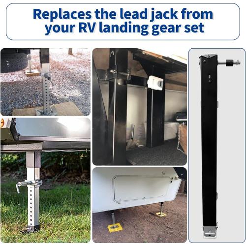 179013, RV Lead Fifth Wheel Landing Gear Leg Compatible with Lippert Venture, Universal 29-1/2 Landing Gear Jack for Atwood & Stromberg Carlson Landing Gear Systems | with Drop Leg and Cage Pin