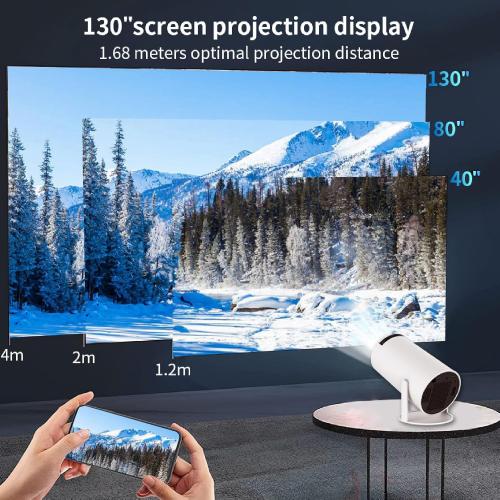 Vikye 5G WiFi6 MiniProjector with 1080P Resolution, Auto Focus, and WiFi6 Technology for PC (US Plug)