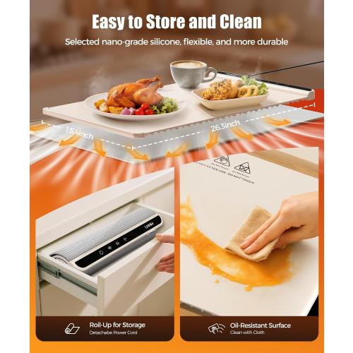 Warming Mat for Food, 6 Temperature & 6 Timer Settings,Food Warmer Chafing Dishes for Buffet,Gatherings,Parties,Everyday Use