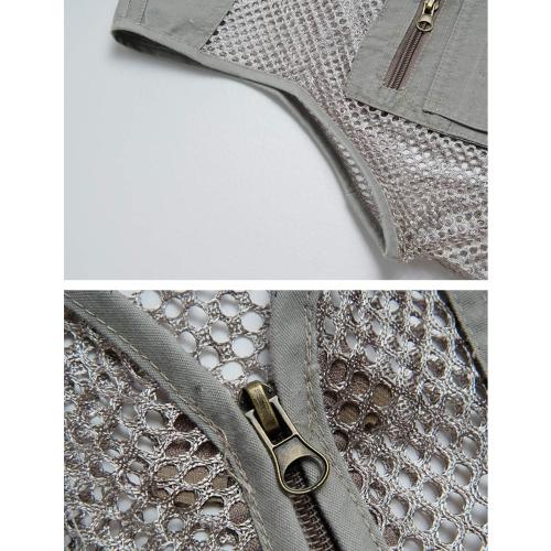 Size L Locachy Men's Summer Outdoor Work Safari Hiking Travel Photo Fishing Vest with Pockets