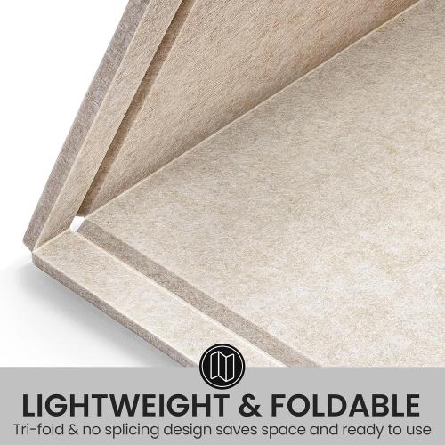 Size 48 X 36 Large Bulletin Board, 48 X 36 Inches Felt Cork Board with 40 Pushpins, Foldable Felt Notice Pin Board Photo Display Board with Self-Adhesive Tape for Office Home School