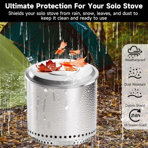 Fire Pit Lid for Solo Stove Yukon, 27 Inch Stainless Steel Cover for Solo Stove Yukon smokeless firepit- Weather-Resistant Solo Stove Accessories for Protection and Tabletop Use