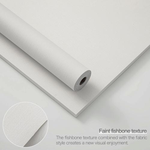 24x393 White Grasscloth Peel and Stick Fabric Textured Contact Paper Linen Wallpaper Vintage Matte Frosted Waterproof Flax Seagrass Wallpaper for Bedroom Bathroom Kitchen (Off-White)