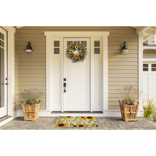 DII Natural Coir Doormat Outdoor Welcome Mat, 17x29, Sunflower