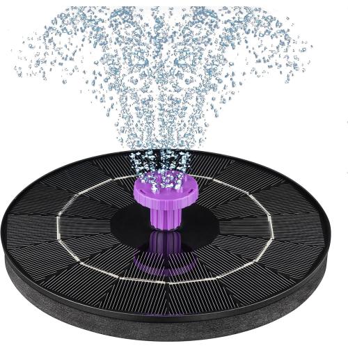 3.5W Solar Bird Bath Fountain Pump, Solar Powered Water Pump, Outdoor Water Fountain with 8-in-1 Nozzles, 4 Fixed Pipes for Hummingbirds, Garden, Pool, Pond