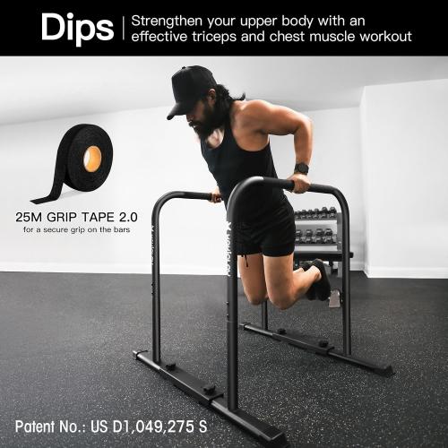 2026 Upgrade World's Best Strongest Premium Dip Bars with Adjustable Ultra-Stable Settings & Non-Slip Feet - USA Original Patent, USA Designed, USA Shipped, USA Warranty