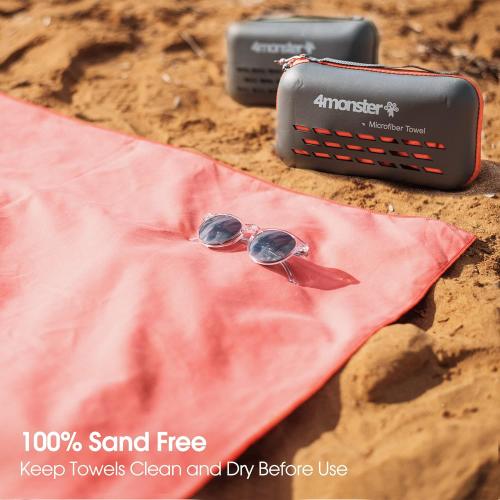 4Monster Camping Towels Super Absorbent, Fast Drying Microfiber Travel Towel, Ultra Soft Compact Gym Towel for Beach Hiking Yoga Travel Sports Backpack