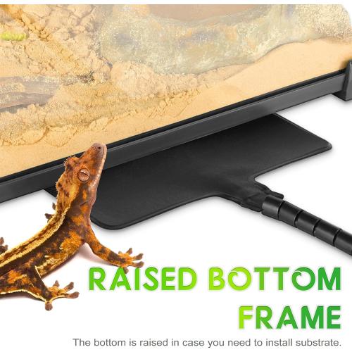 8x8x12 Reptile Terrarium, Single-Door Glass Arboreal Vivarium for Small Arboreal Lizards Such as Small Day Geckos, with Lock, Cable Port & Waterproof Deep Base Below Front Door