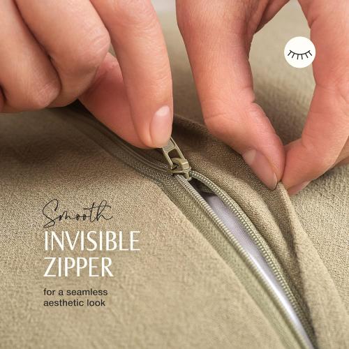 INSPIRED IVORY Decorative Linen Pillow Cover 20x20 Inch - Khaki Green Throw Pillow Cover with Fringe & Invisible Zipper - Soft Solid Cushion Cover for Sofa, Couch, Bed Decor, Single Sham (50x50cm) COLOR DARK GRAY