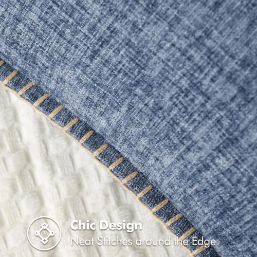 MIULEE Pack of 2 Couch Throw Pillow Covers 20x20 Inch Dark Grey Blue Farmhouse Decorative Pillow Covers with Stitched Edge Soft Chenille Solid Dyed Spring Pillow Covers for Sofa Bed Living Room