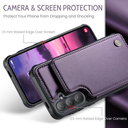 Kowauri for Samsung Galaxy S26 Case, PU Leather Wallet Case for Women Men with RFID Blocking Card Holder Slot Magnetic Closure Shockproof Protective Phone Cover for Samsung Galaxy S26 (Purple)