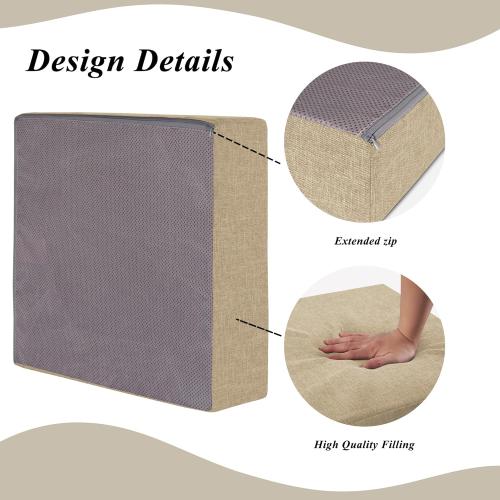 COLOR DARK BROWN Recliner Cushions for Elderly 20x20x5 Extra Large Seat Cushion for Couch Armchair Wicker Chairs Square Chair Cushions with Non-Slip Backing and Textured Washable Cover