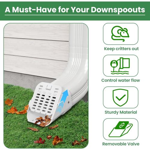 2-Pack Type-A 3 x 4 or 2 x 3 Gutter-Downspout Guard, White
