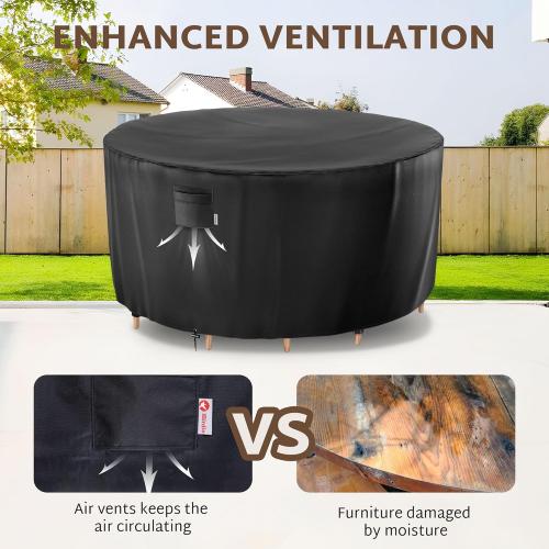 iBirdie Round Patio Furniture Cover 80 x 28 inch, Outdoor Waterproof and Weatherproof for Garden Table and Chairs, Heavy Duty 600D, fit 80, 79, 78 Diameter