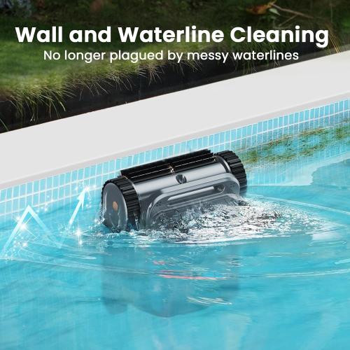 Color Dark Grey U8 Cordless Robotic Pool Cleaner, Pool Vacuum for Inground Pools, Wall & Waterline Cleaning, 150min Battery Life, Intelligent Route Planning, for Pools up to 2,000 Sq.ft (Dark-Grey)