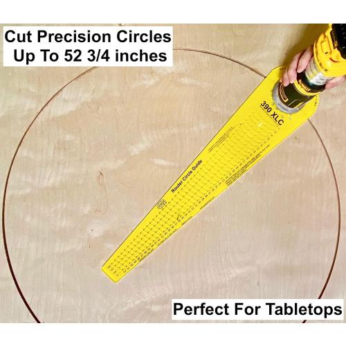 Yellow Jasper 390 XLC Router Circle Cutter Jig – Cut 184 Perfect Circles from 7 to 52¾ – Built for Compact, Trim & Cordless Routers – Empower Your Craft with Pro-Grade Precision