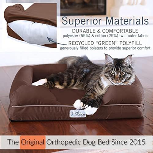 PetFusion Ultimate Dog Bed, Orthopedic Memory Foam, Waterproof Cover Liner | Joint pressure relief, YKK zippers, breathable cotton exterior, multiple sizes and color options, pet safe