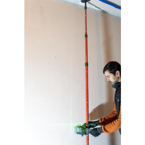 Size XL Color Red  Firecore Telescoping Laser Pole with  Laser Mount, Adjustable Laser Level Mounting Pole for Rotary and Line Lasers-FLP400A