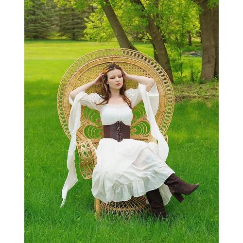 NSPSTT Victorian Dress Renaissance Costume Women Gothic Witch Dress Medieval Wedding Dress