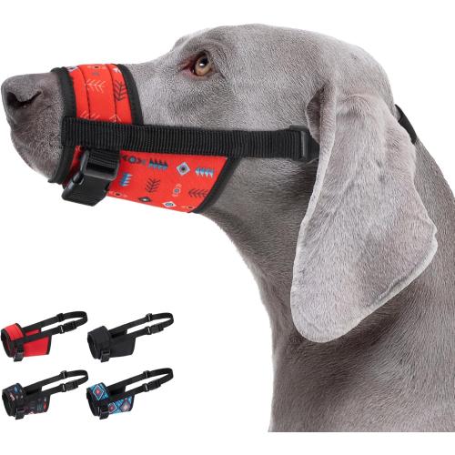 CollarDirect Dog Muzzle - Updated Design Adjustable Soft Breathable Tribal Nylon Dog Mouth Guard Cover for Small, Medium and Large Dogs, Anti Chewing, Barking & Biting (S, Pattern 1)