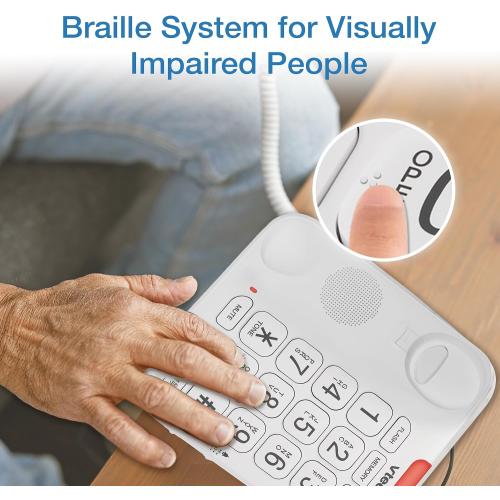 VTech SN1107 Corded Phone with Oversized High-Contrast Buttons, Talking Digits for Seniors, 10 Number Speed Dial, Visual Ringer, Full-Duplex Speakerphone