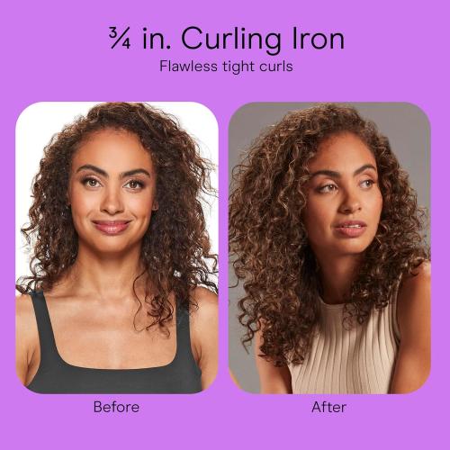 Conair Double Ceramic 3/4-Inch Curling Iron, ¾-Inch Barrel Creates Tight Curls, Hair Curler for Use on Short, Medium, and Long Hair, White