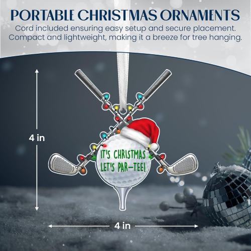 FLAGWIX Christmas Golf Gifts for Men Women, Acrylic Ornaments for Tree | Golf Ornaments for Christmas Tree Decorations, Funny Sports Ornament Gifts for Men Dad Husband