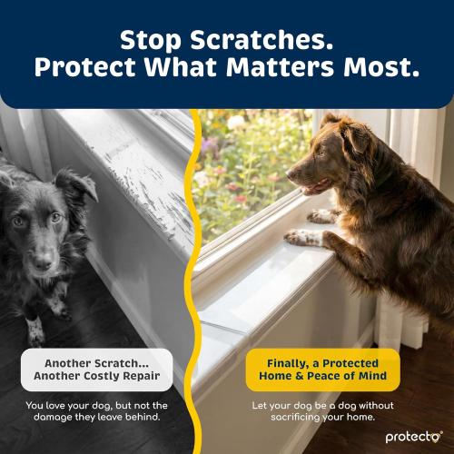 PROTECTO 2-Pack Window Sill Protector from Dogs 35.5 x 5.1 Clear Window Guards from Cats Scratching, Chewing & Clawing | Keep Your Sills Smooth & Paws Safe | Ultra Strong Window Sill Cover Protection