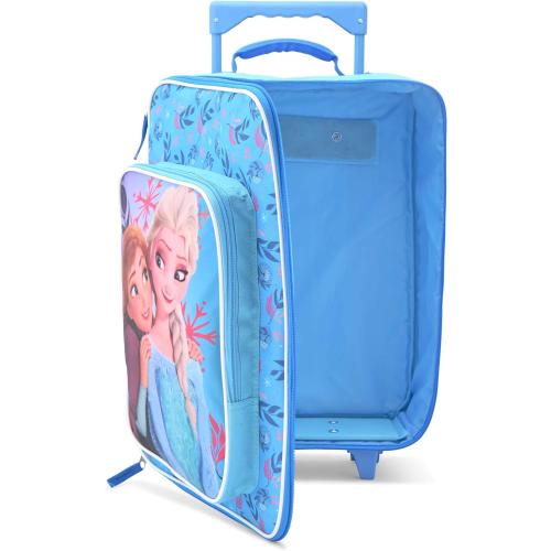 Fast Forward Frozen Girls Luggage 16 Soft Side Wheeled Pilot Case- Rolling Suitcase 16x12x5