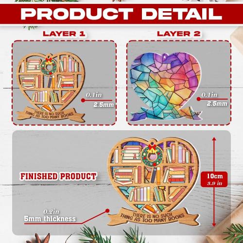 Book Ornament for Christmas Tree 2025 - Book Lovers Gifts - Suncatcher Ornament for Book Lovers for Book Lovers - Book Club, Bookworms, Librarian, Reader Christmas Ornament