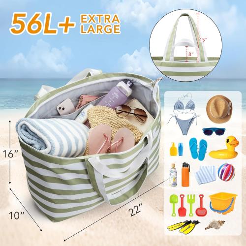 KALIDI 60L Extra Large Duffle Bag, Beach Tote Zipper Utility Oversized Weekender Carrier Travel Shopping Reusable Grocery Bag