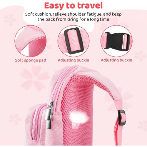 FUNDIARY Pink Carrying Travel Bag for Switch 2/Switch/OLED/Lite with Sakura Design, Portable Accessories with Pink Sakura Shoulder Bag Crossbody Backpack, 12 Game Case Holder and 2 Thumb Caps