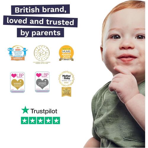 Pura Hypoallergenic Diaper Pants Size 8 (41  lbs) Overnight, up to 12 Hours Leak Protection, Suitable for Sensitive Skin, Totally Chlorine Free, Soft Organic Cotton, 3 Packs of 15 (45 Pull Up Pants)