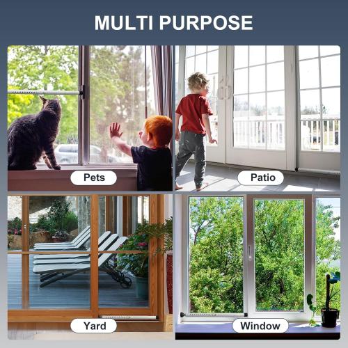 DIIG Sliding Door Security Bar, 17.7-50.5inch Heavy Duty Adjustable Sliding Patio Door Lock Bar with Rubber Tips,Diameter 1inch Window Security Bar for Home Apartment Travel Children Women (White)