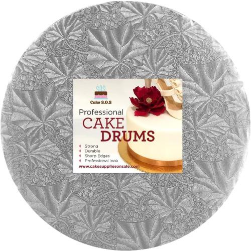 16 inch Silver Round Sturdy Cake Board Drums for Displaying Cakes, 1/2 inch Thick, (1-Pack)